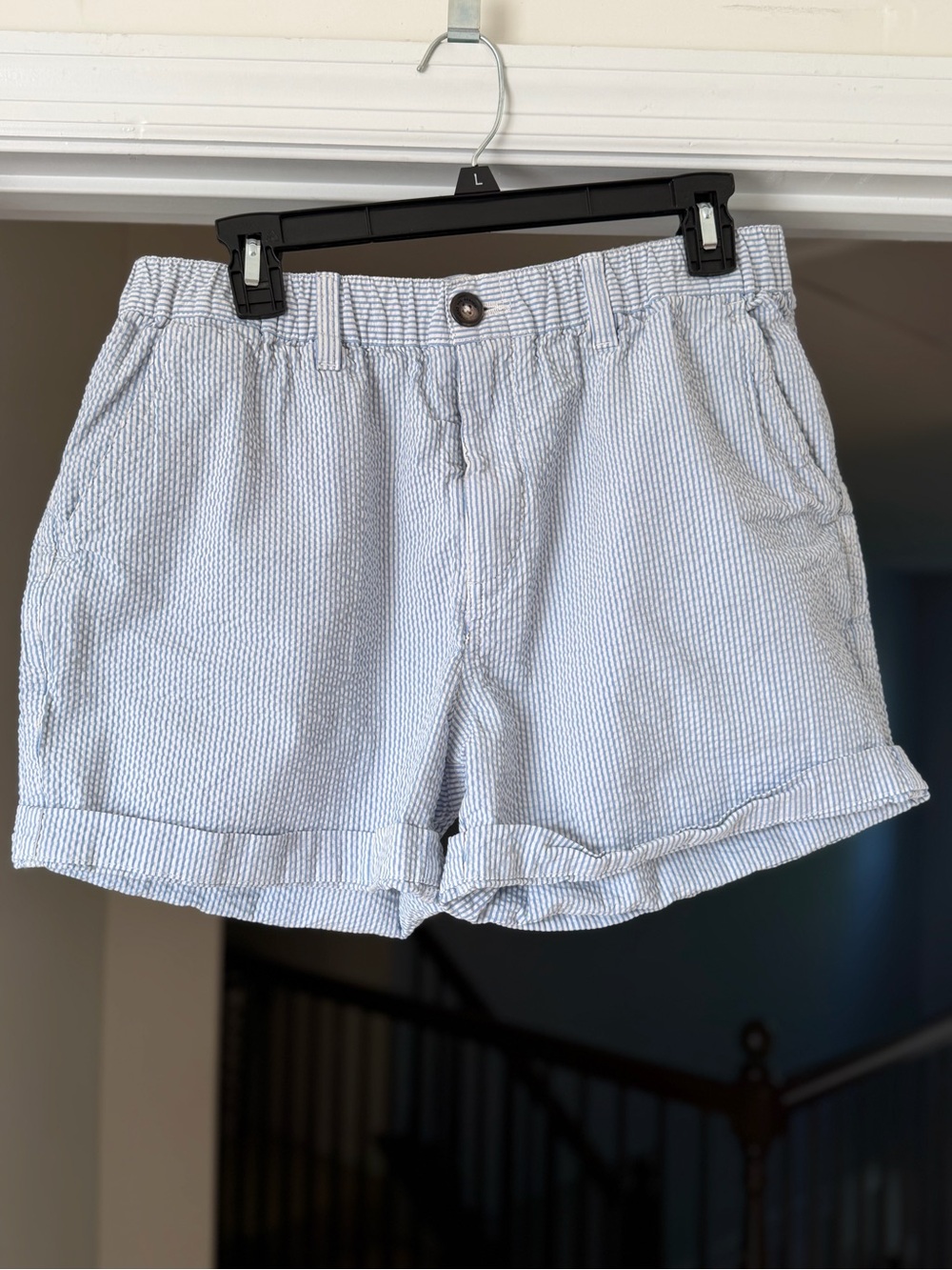 Chubbies Originals 5.5” Blue White Seersucker Shorts Men’s Large